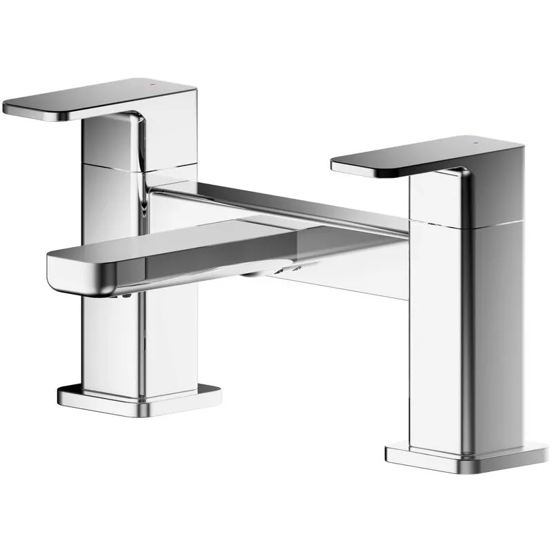 Balterley Square Deck Mounted Bath Filler Tap Chrome in Silver Silver