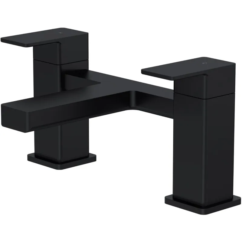 Balterley Square Deck Mounted Bath Filler Tap & Dual Levers - Matt Black Black