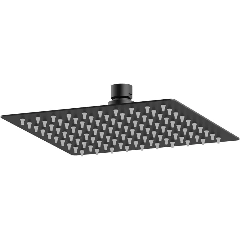 Balterley Square Fixed Head Matt Black 200mm Black