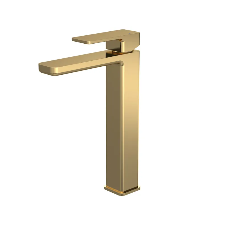 Balterley - Square High-Rise Mono Basin Mixer Tap - Brushed Brass