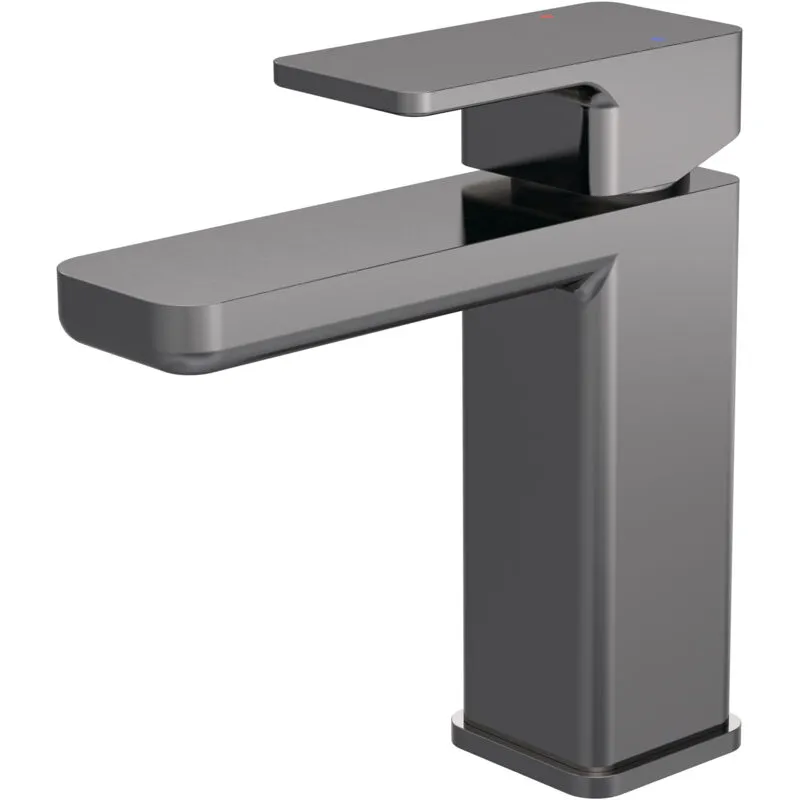 Balterley - Square Mono Basin Mixer Tap & Push Button Waste - Brushed Pewter