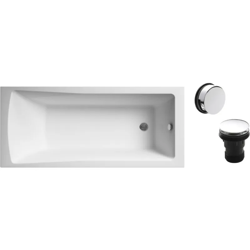 Balterley - Square Single Ended Bath and Chrome Waste - 1700 x 700mm