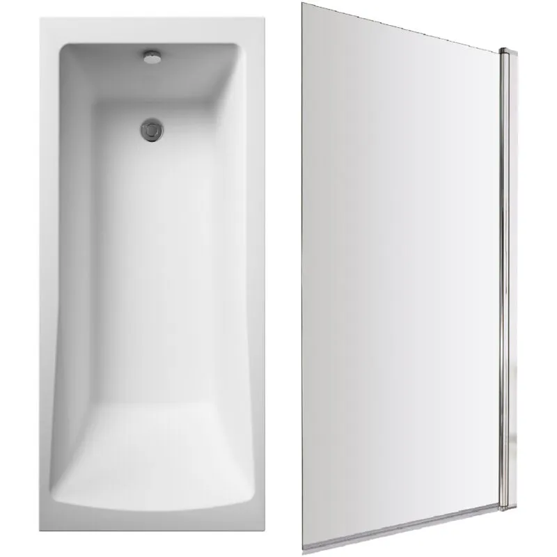 Balterley - Square Single Ended Bath and Square Bath Screen - 1700 x 700mm