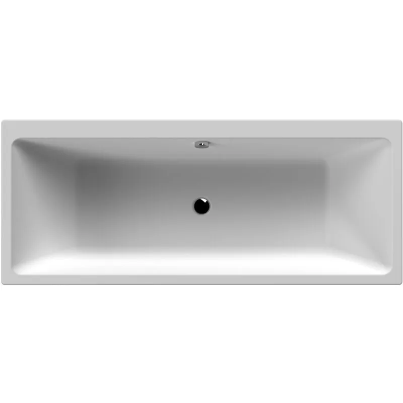 Balterley Square Thin Edge Double Ended Shower Bath & Leg Set 1800x800mm - White White
