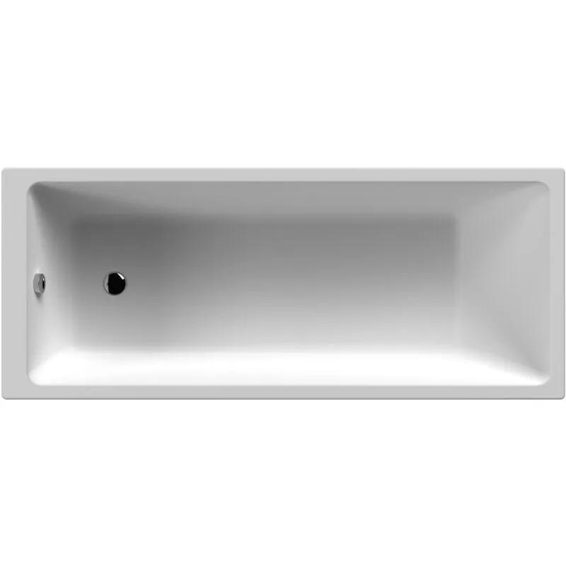Balterley Square Thin Edge Single Ended Shower Bath & Leg Set, 1800x800mm White White