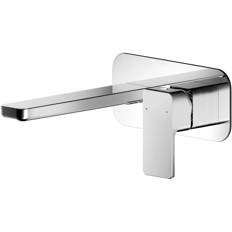 Balterley - Square Wall Mount 2 Tap Hole Basin Mixer Tap & Back Plate - Chrome