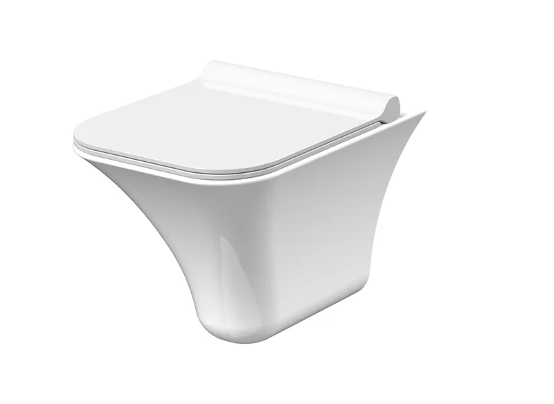 Balterley Summit Rimless Wall Hung Ceramic Toilet Pan, Soft Close, 355mm - White White