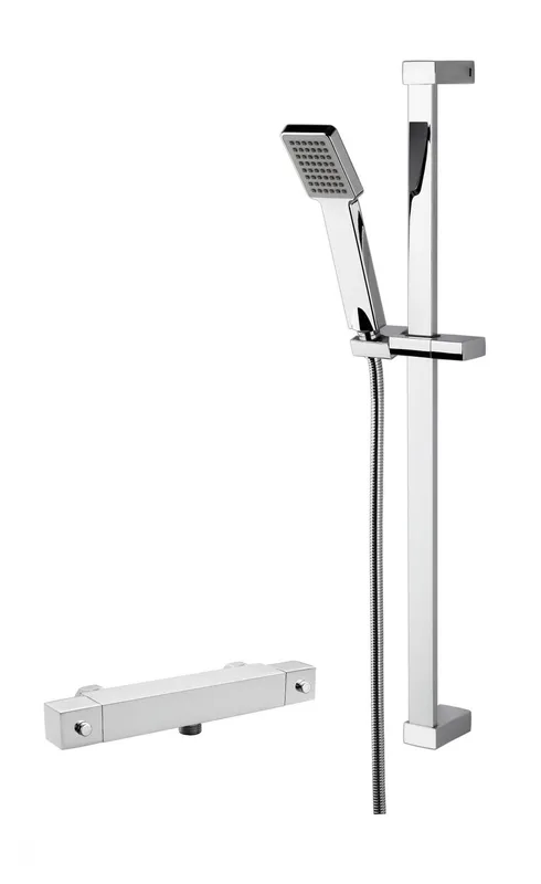 Balterley Thermostatic Bar Valve Rectangular Slide Rail in Silver Silver