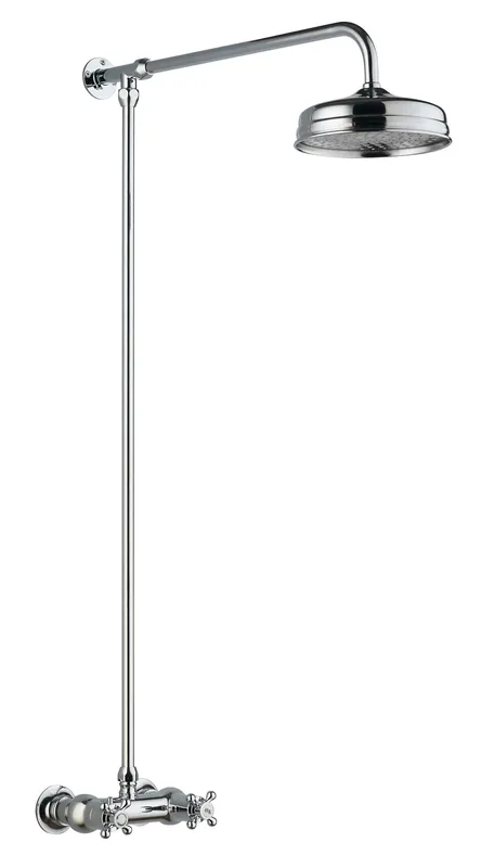 Balterley Thermostatic Exposed Shower Valve Rigid Riser Kit Chrome in Silver Silver