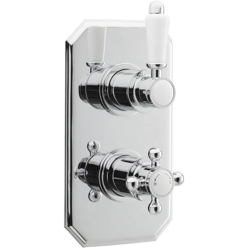 Balterley - Traditional Bathroom Concealed Twin Thermostatic Shower Valve (1 Outlet) - Chrome