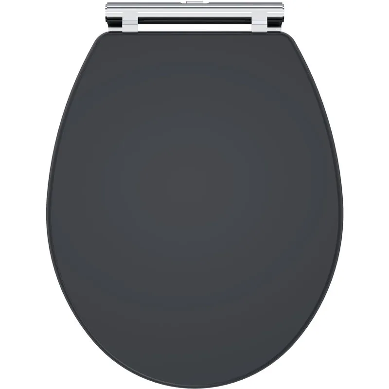 Balterley Traditional Bathroom Soft Close Wooden Toilet Seat, Dark Grey Grey