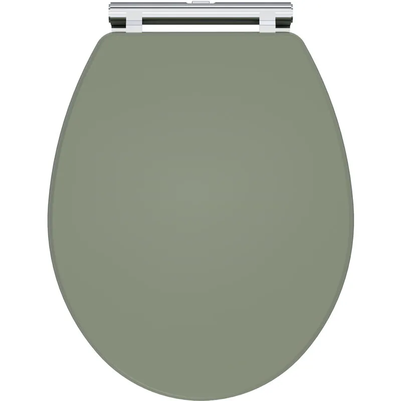Balterley Traditional Bathroom Soft Close Wooden Toilet Seat, Satin Green Green