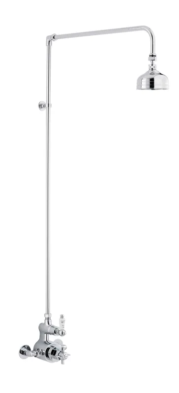 Balterley - Traditional Twin Exposed Thermostatic Shower Valve & Rigid Riser Kit - Chrome