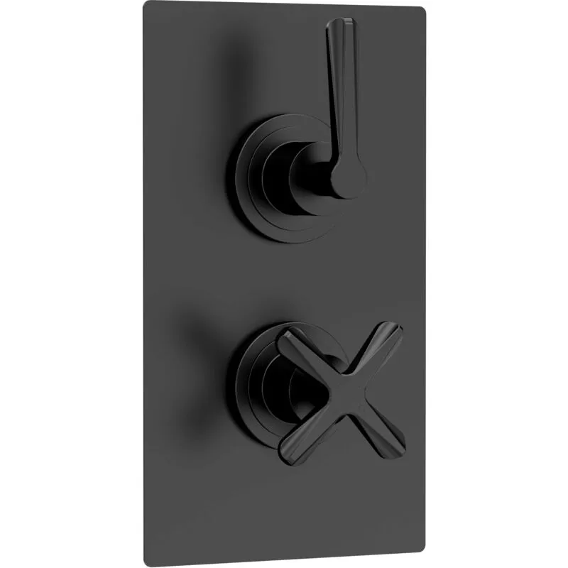 Balterley Twin Concealed Thermostatic Shower Valve 1 Outlets Matt Black Black