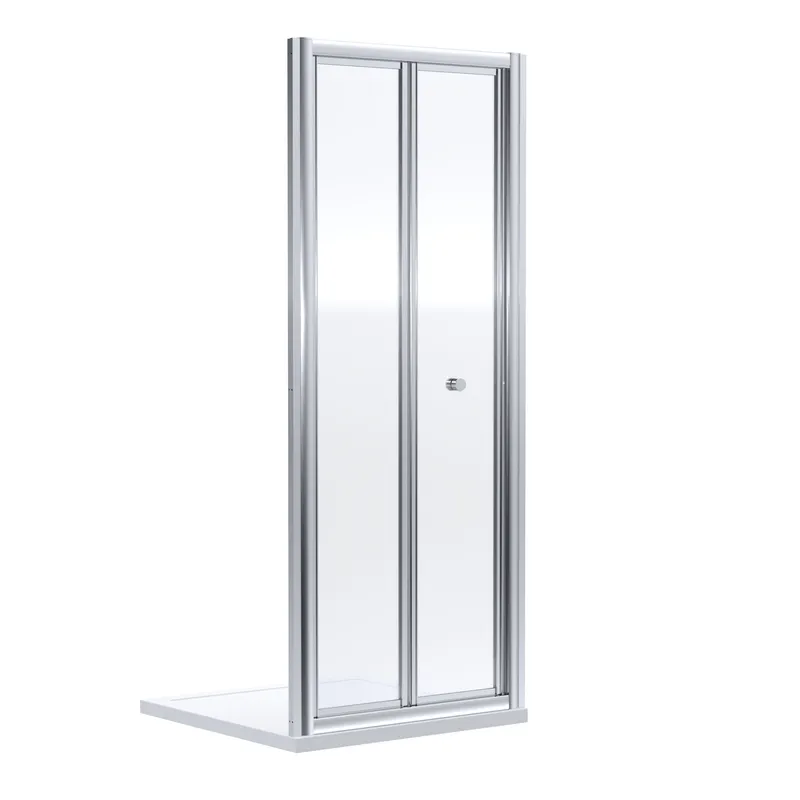 Ruwa 4mm Toughened Safety Glass Bi-Fold Shower Door - 1900 x 800mm - Chrome Balterley