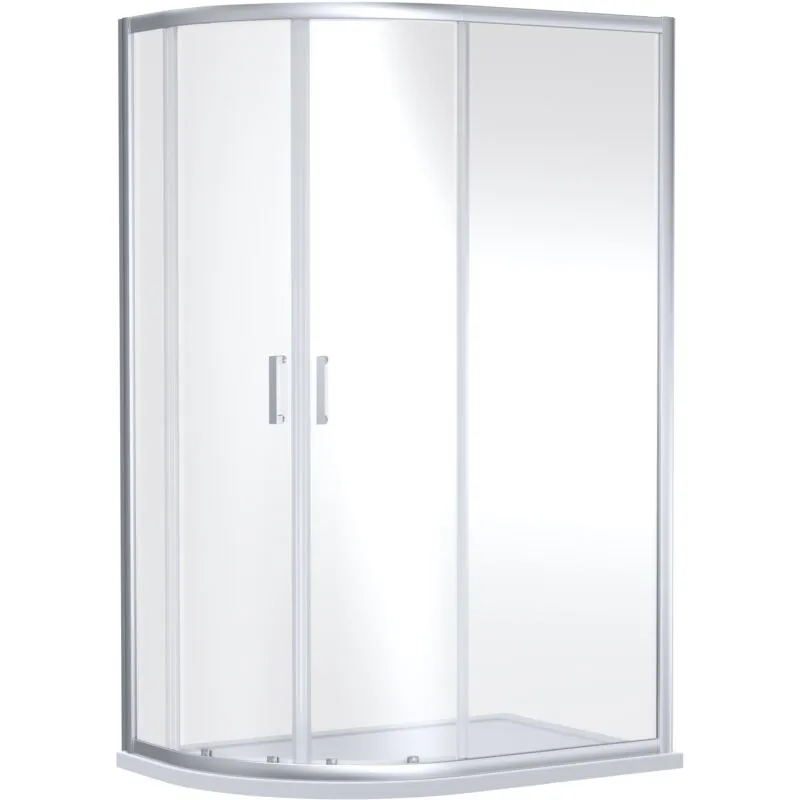 Balterley 6mm Glass Offset Quadrant Shower Enclosure 1900 x 1200 x 900mm Chrome in Silver Silver