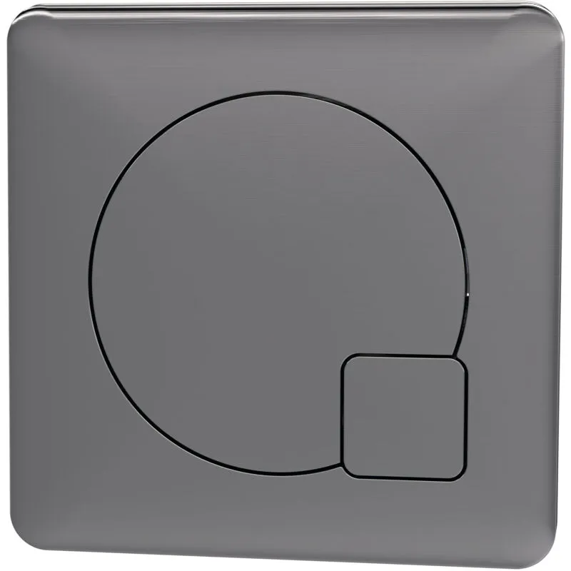 Balterley Square Dual Flush Push Button Brushed Pewter 70mm in Silver Silver
