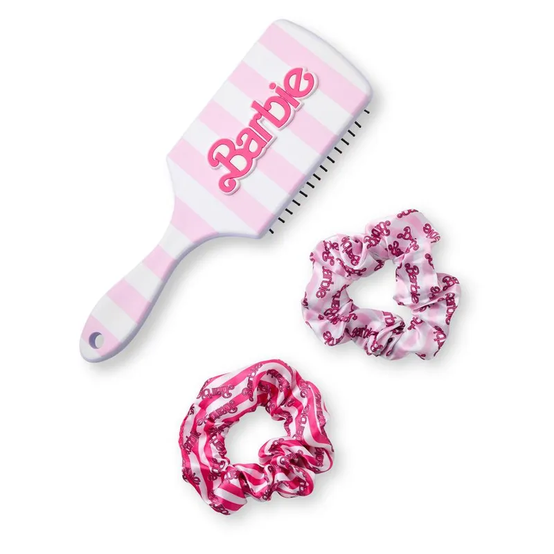 Barbie Women's Hair Brush & Scrunchie Set Pink Official Merch Pink