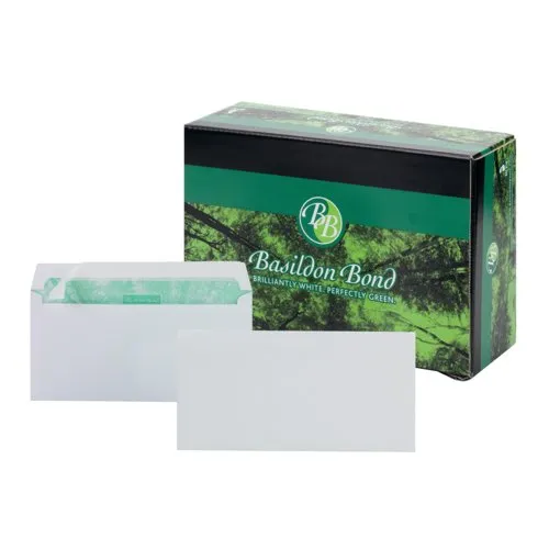 Basildon Bond DL Envelopes Wallet Peel/Seal 120gsm White Pk500 C80116