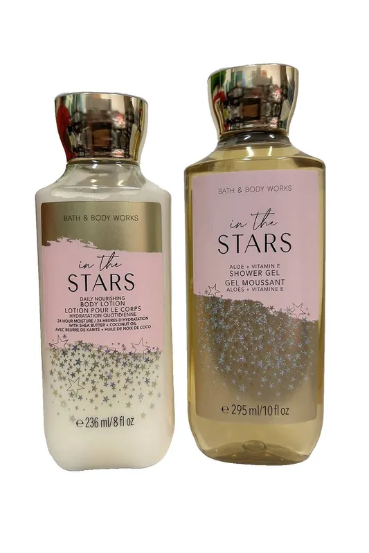 Bath & Body Works In The Stars Body Wash 295ml + Body Lotion 236ml in Gold Size: 500ml - Gold - Size: 500ml