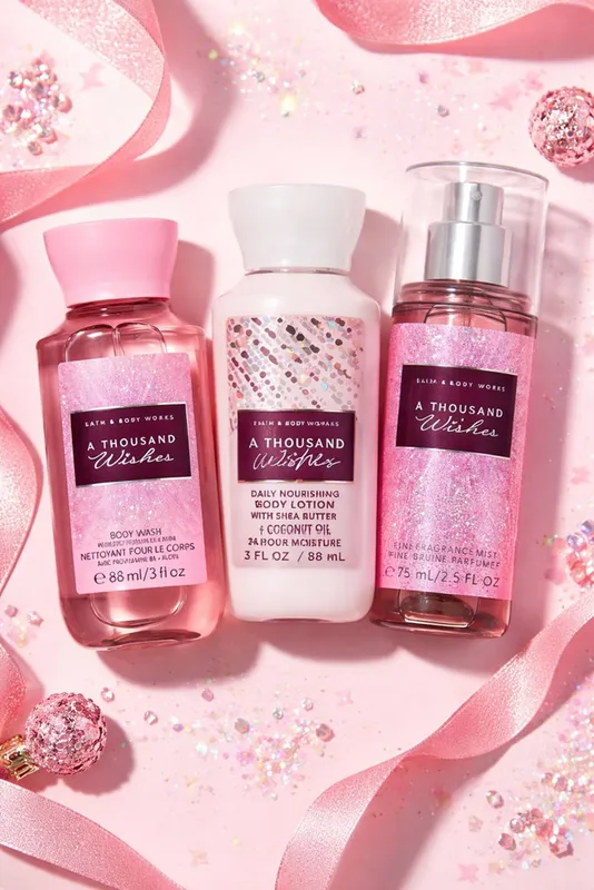 Bath & Body Works A Thousand Wishes Travel Size – Mist, Body Lotion & Body Wash 88ml in All Size: 1 pack - All