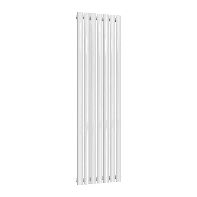 Bathroom Kingdom Neva White Single Oval Vertical Radiator 1500x413 White