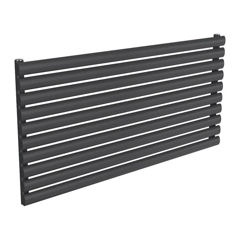 Bathroom Kingdom Nevah Anthracite Single Oval Radiator 590x1200 in Grey Grey