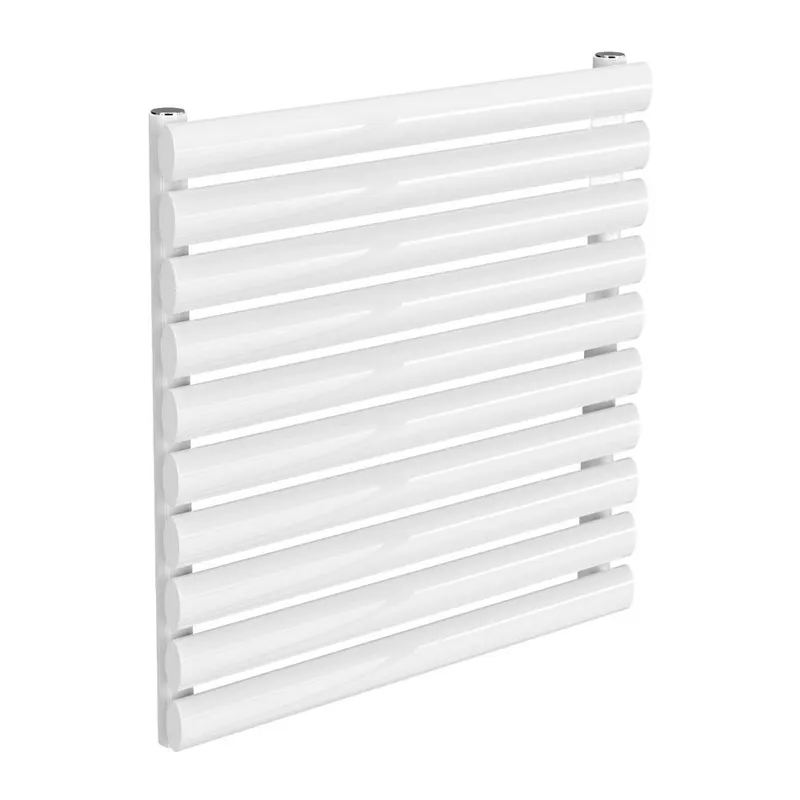 Bathroom Kingdom Nevah White Single Oval Radiator 590x600 White