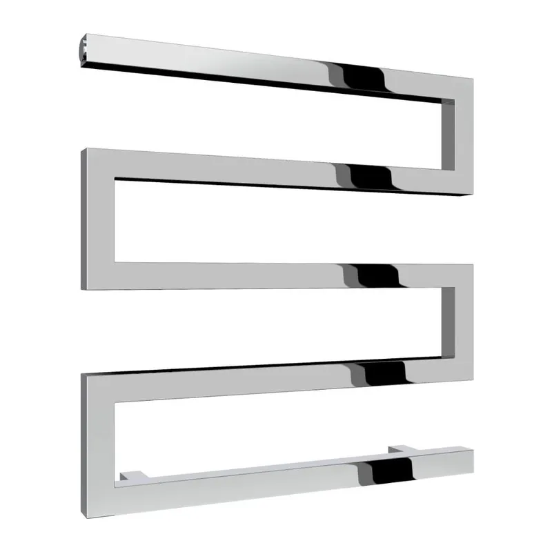 Bathroom Kingdom Serpe Chrome Designer Heated Towel Rail 510x500 in Silver Silver