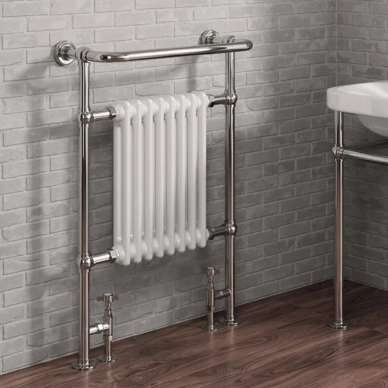 Bathroom Kingdom Victoria Chrome Traditional Radiator 960x675 in White White