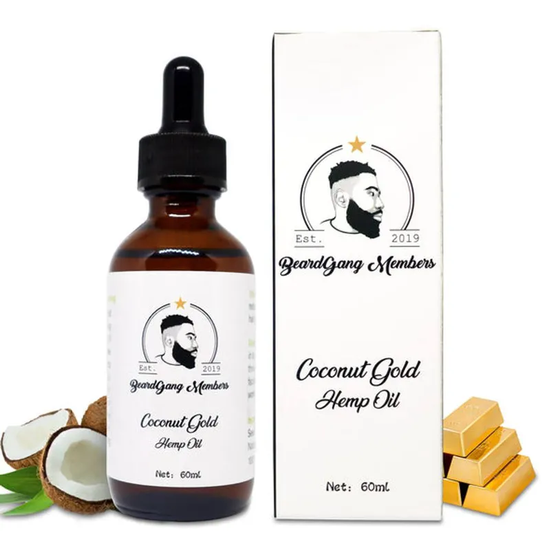 BeardGang Members Coconut Gold Hemp Beard Oil in Clear Size: 60ml Clear 60ml