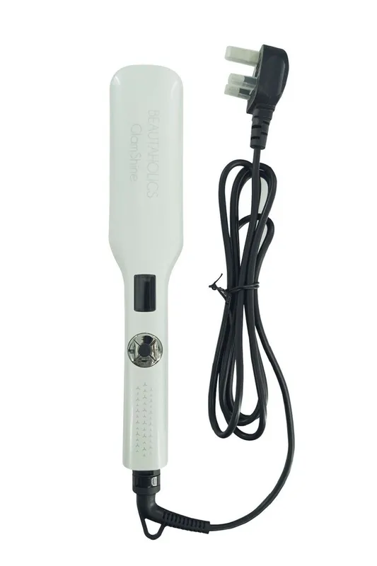 Beautaholics Unisex GlamShine Wide Plate Variable Heat Hair Straighteners in White Sparkle White Sparkle female