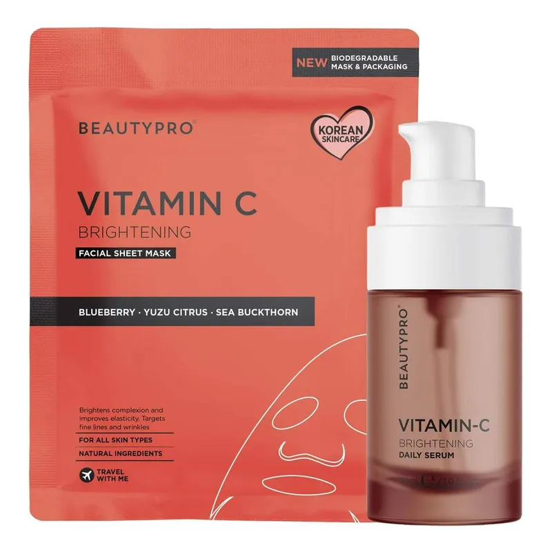 Beautypro Unisex Brightening Vitamin C Bundle in Red Red female