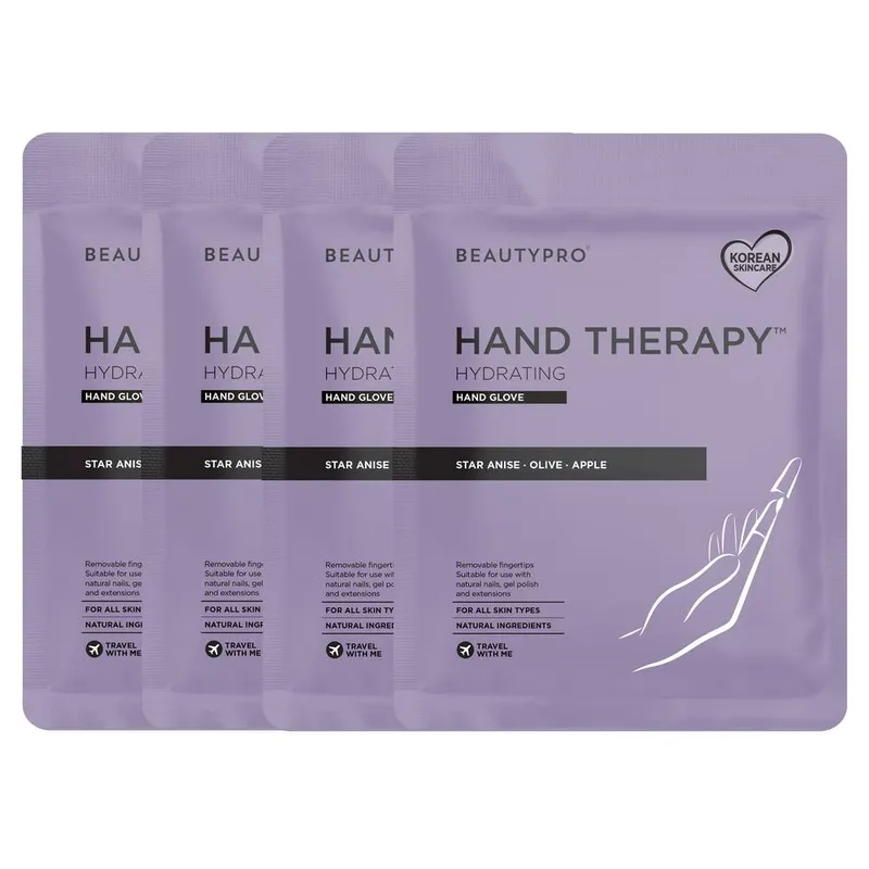 Beautypro Hand Therapy Collagen Infused Glove - Pack Of 4 in Purple Purple