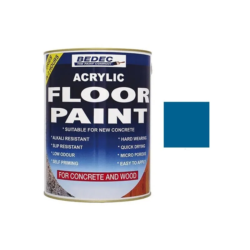 Acrylic Floor Paint - Blue - 2.5 Litre - Bedec