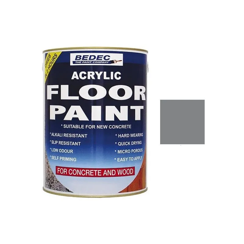 Bedec - Acrylic Floor Paint - Battleship Grey - 2.5 Litre
