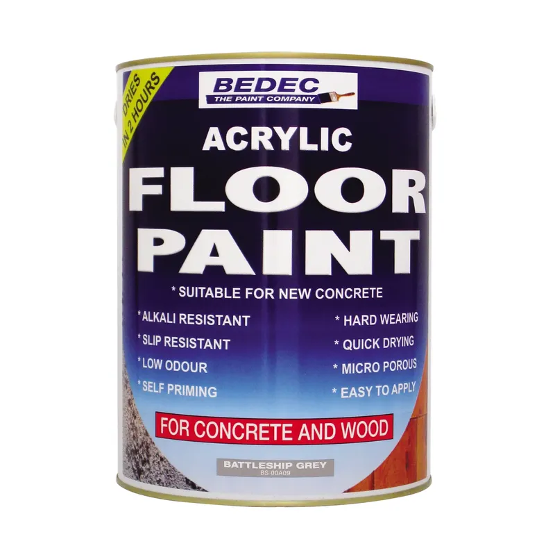 Bedec - Acrylic Floor Paint - Light Grey - 5 Litre
