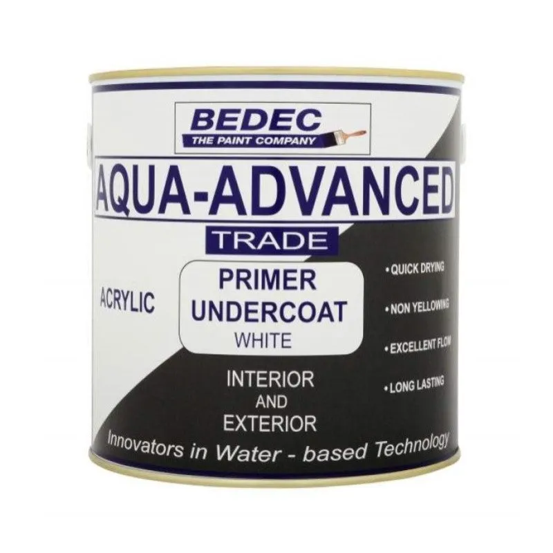 Bedec - Aqua Advanced Paint Primer Undercoat - White - 2.5 Litre