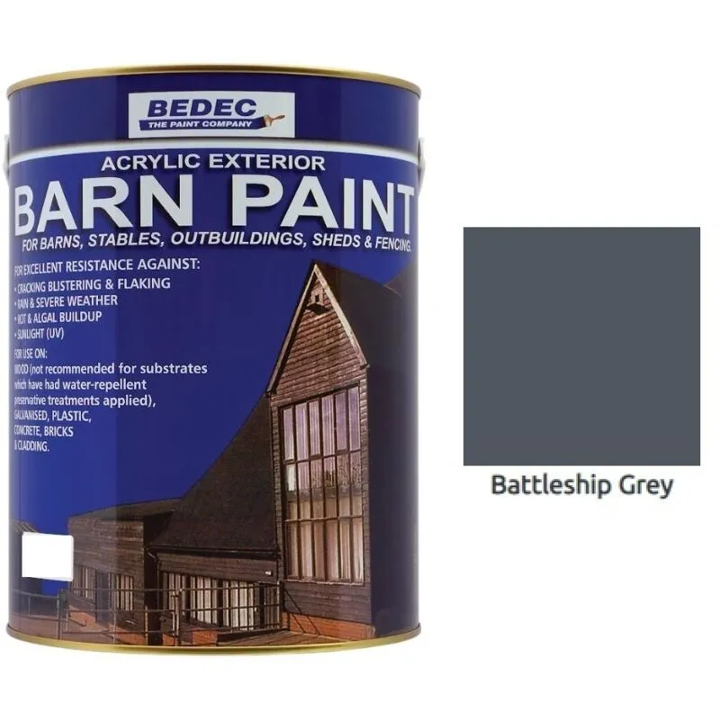Bedec - Barn Paint - Semi-Gloss - Battleship Grey - 2.5L