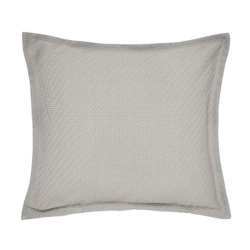 Bedeck of Belfast Fine Linens Andaz Sham Pillowcase, Silver