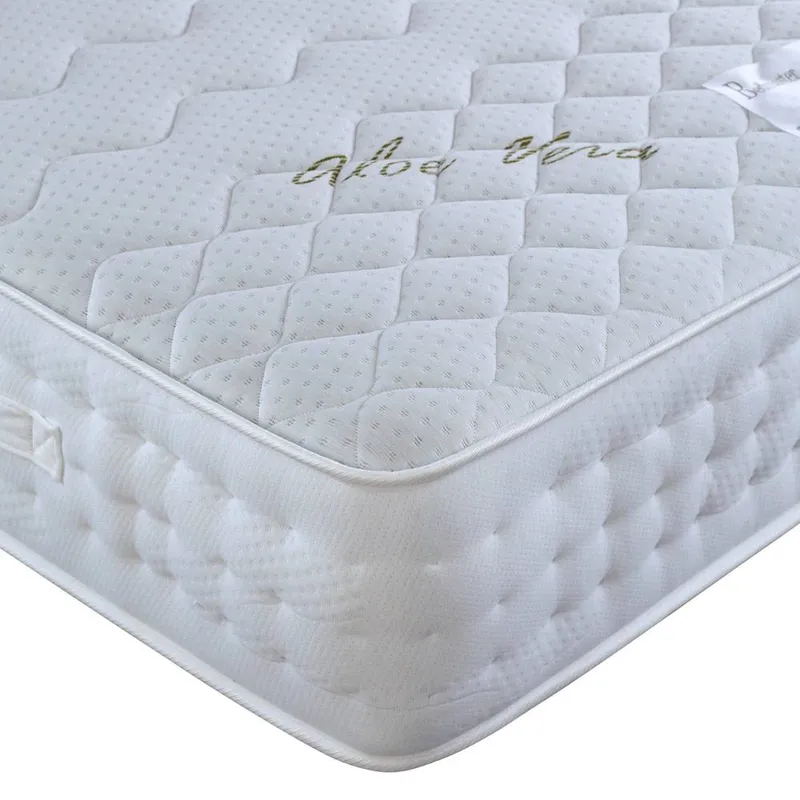Bedmaster Aloe Vera Pocket Sprung Memory Foam Mattress in White Size: Single - White
