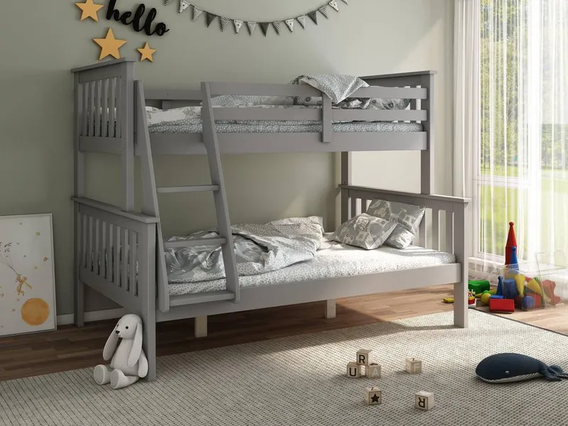 Bedmaster - Carra Triple Sleeper Grey With Orthopaedic Mattresses