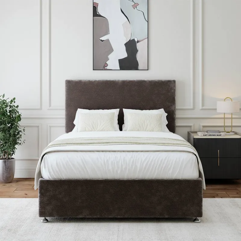 Bedmaster Unisex Chenille 2 Drawer Divan Base in Charcoal Size: Double Charcoal female