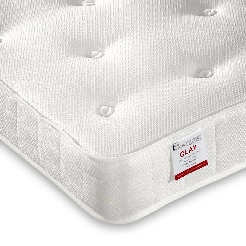 Bedmaster Clay Ortho Low Profile Mattress in White Size: Single White Single
