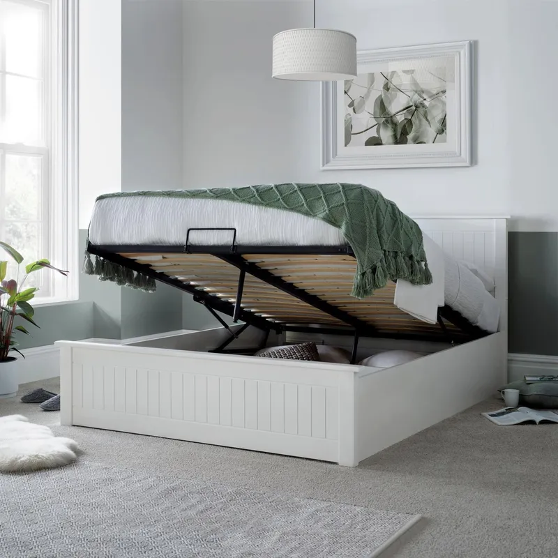 Bedmaster Dawson Wooden Ottoman Bed in White Size: King White King