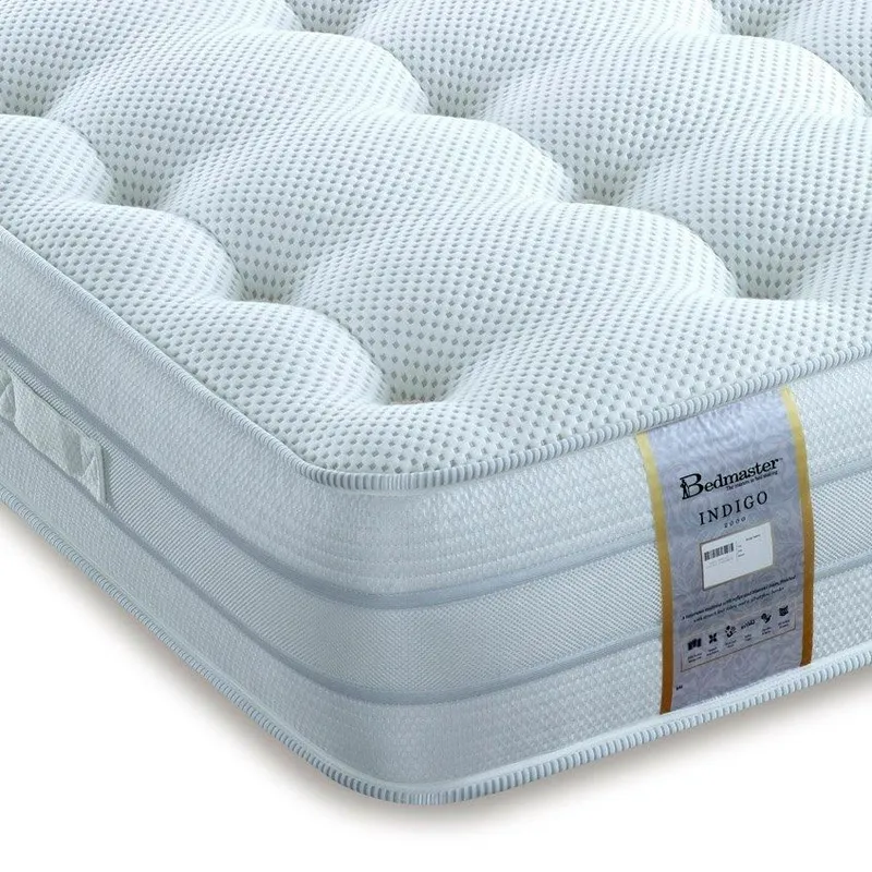 Bedmaster Indigo 2000 Pocket Sprung Cool Foam Mattress in White Size: Super King White Super King