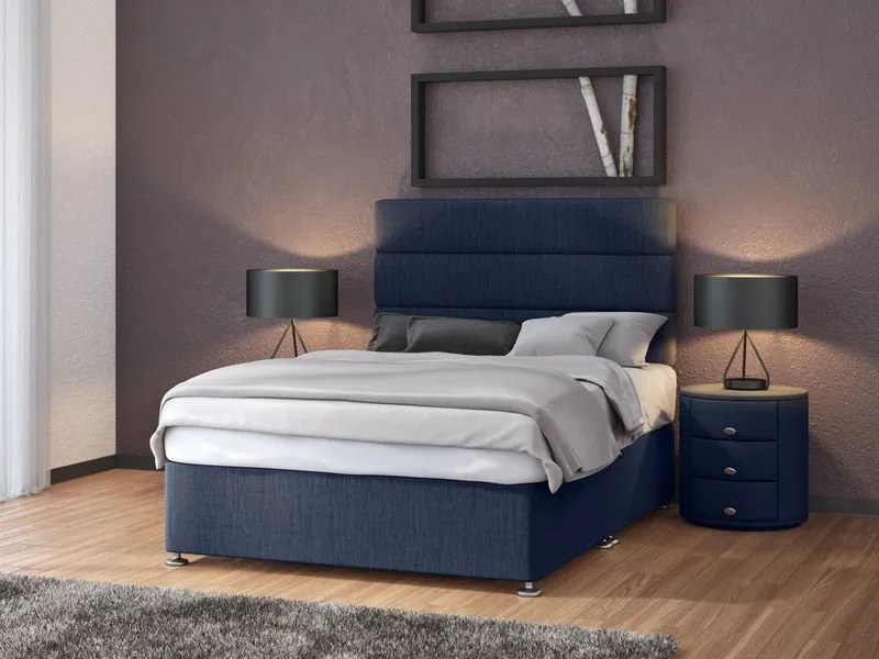 Bedmaster Unisex Linen 4 Drawer Divan Base in Midnight Size: King Midnight female