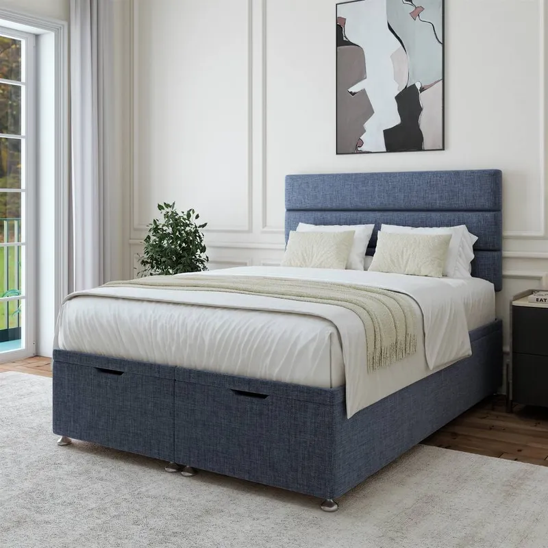 Bedmaster Linen Ottoman Divan Base in Midnight Size: King - Midnight - Size: King