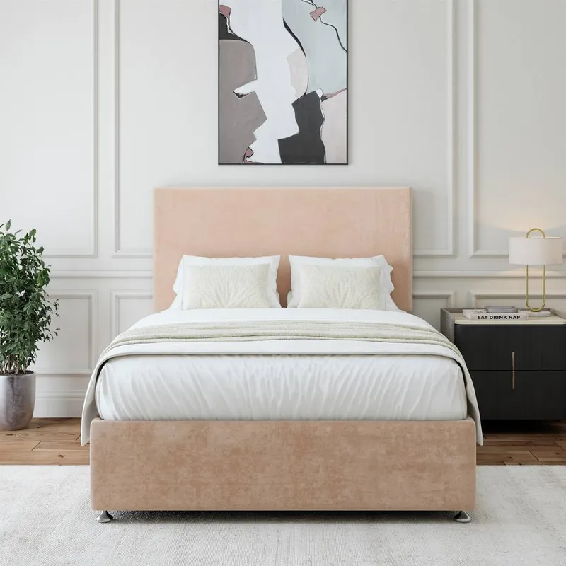 Bedmaster Unisex Luxury Velvet 2 Drawer Divan Base in Light Brown Size: Small Single Light Brown Small Single female