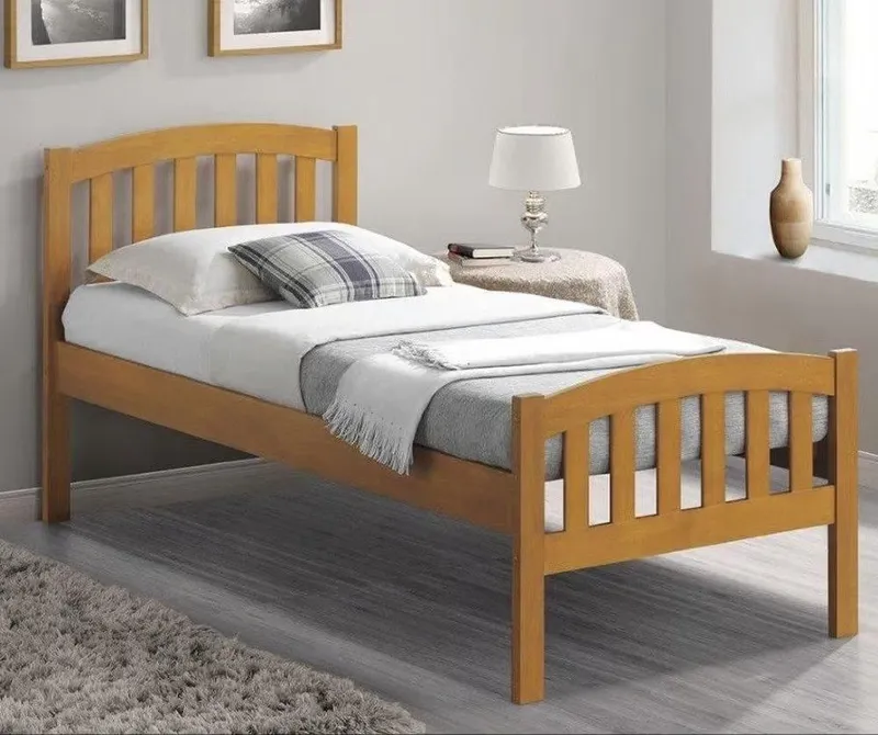 Bedmaster Lyon Oak Wooden Bed in Brown Size: Single Brown Single